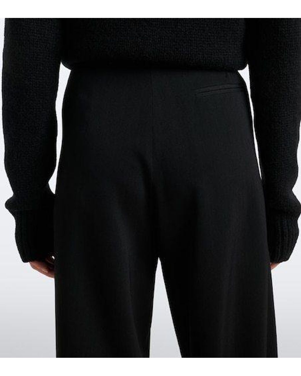 The Row Black Farah Wool And Cashmere Wide-Leg Pants