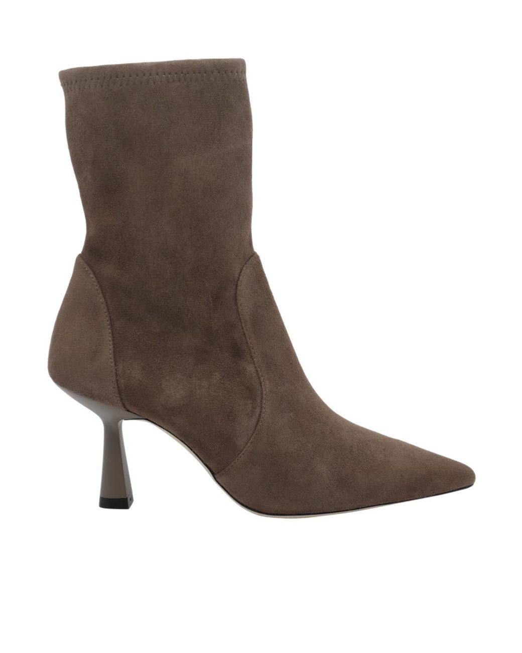 Stuart Weitzman Brown Pointed-Toe High-Heeled Ankle Boots