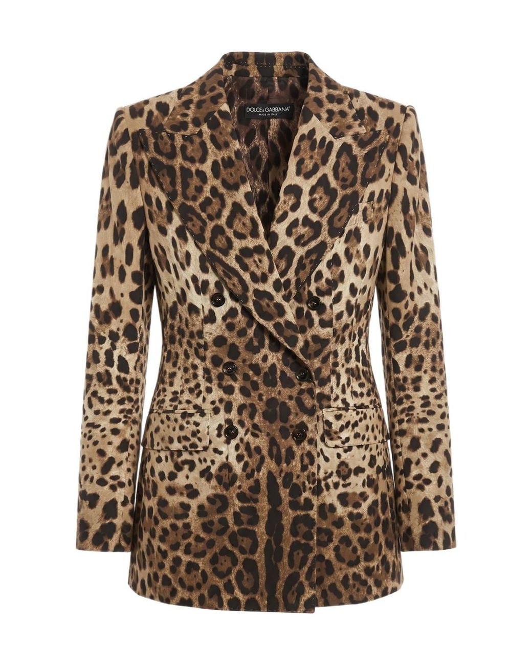 Dolce & Gabbana Brown Leopard Printed Jacket