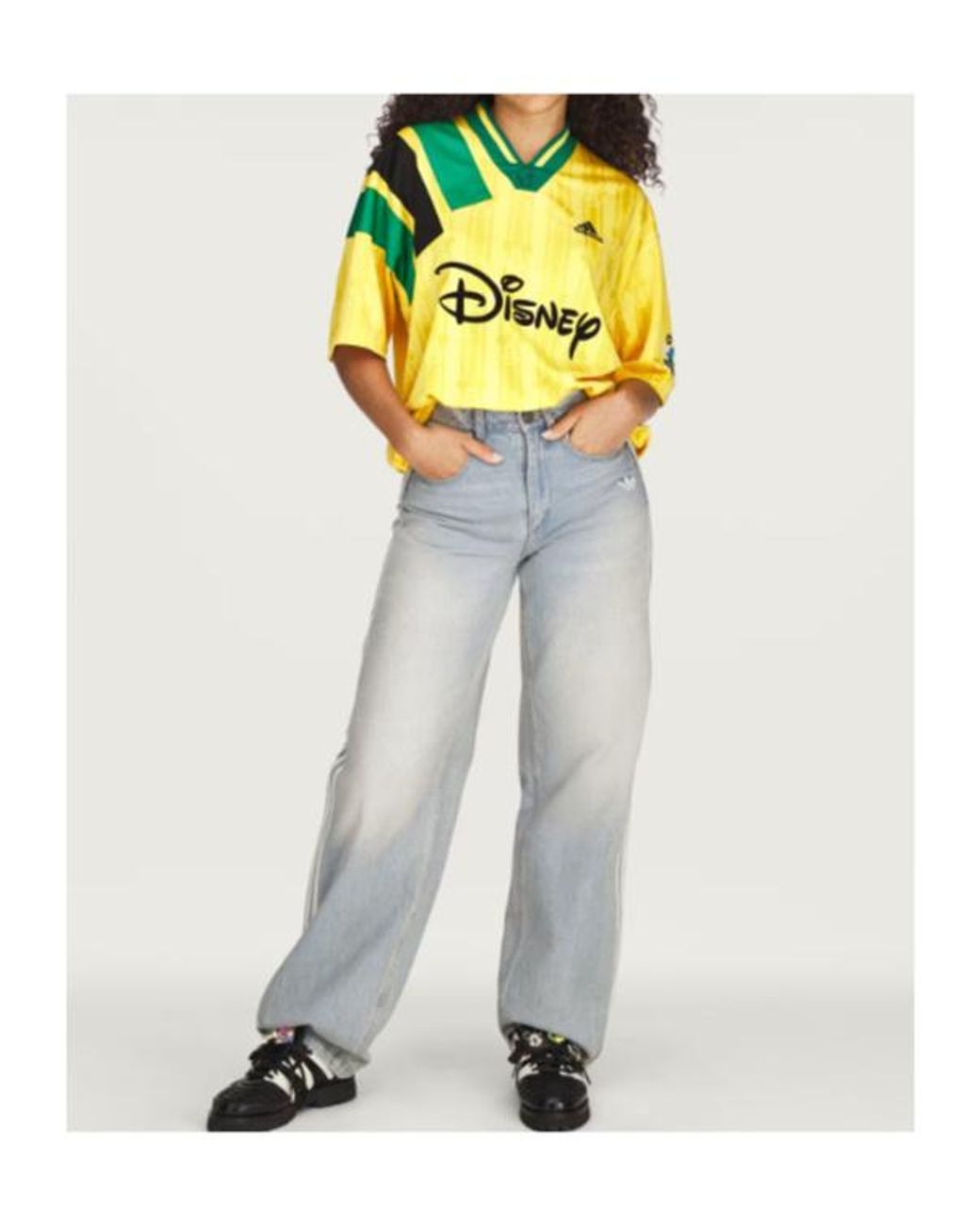 Adidas Yellow Originals Brain Dead Disney Logo T-Shirt for men