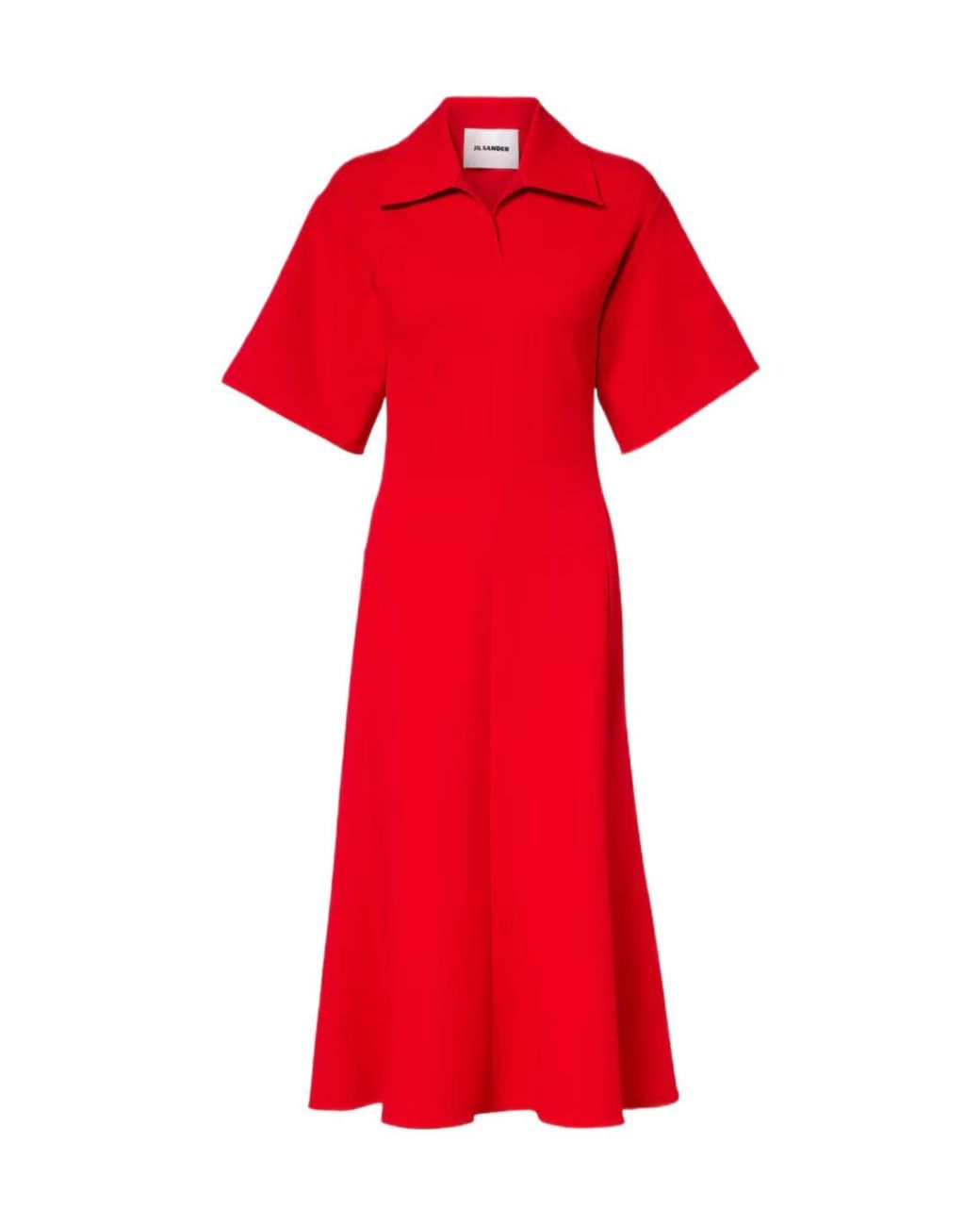 Jil Sander Red Midi Dress