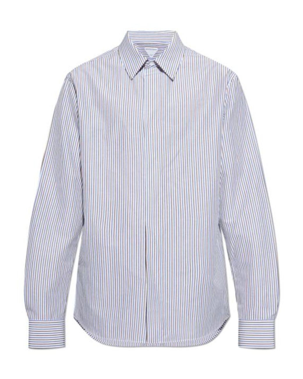 Bottega Veneta Blue Striped Shirt for men