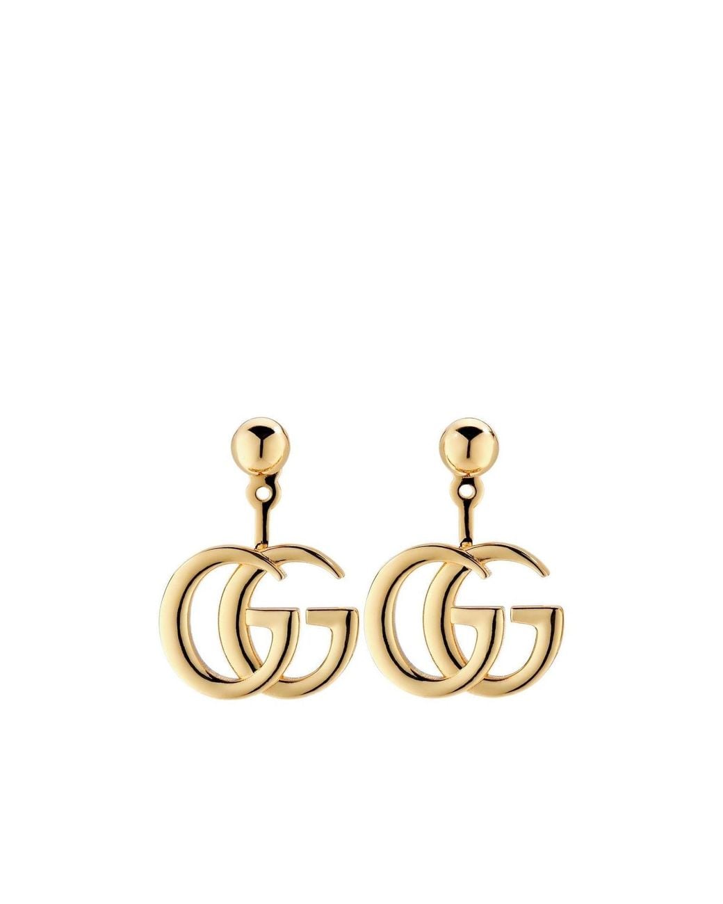 Gucci Metallic Gg Marmont Drop Earrings