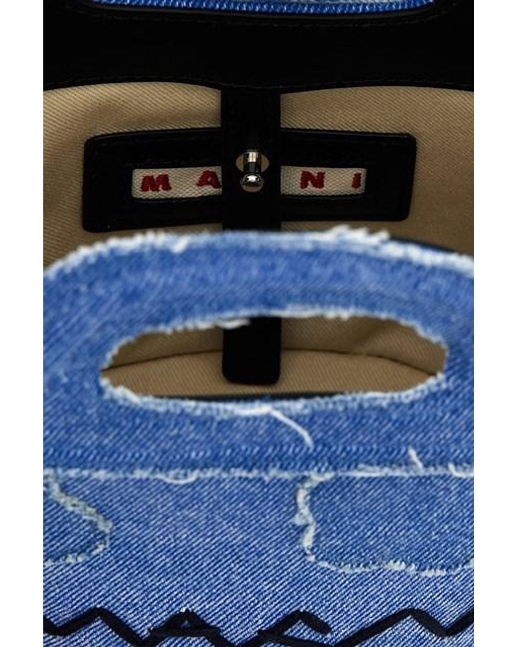 Marni Blue Tropicalia Micro Tote Bag