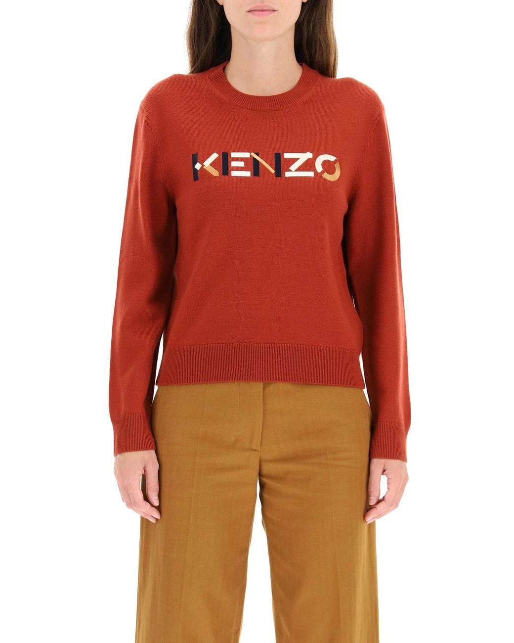 KENZO Embroidered Logo Crew Neck Jumper