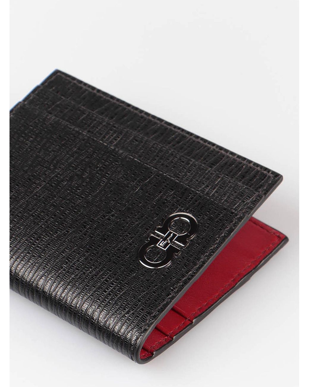 Ferragamo Black Ferragamo Gancini Bi-Fold Cardholder for men