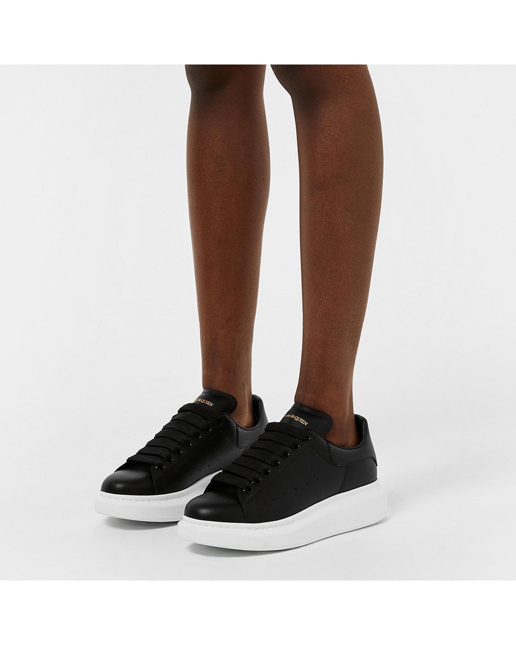 McQueen Black Thick-Soled Casual Shoes