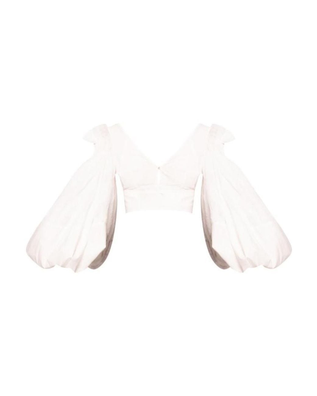 Loewe Natural Balloon-Sleeves Cropped Top
