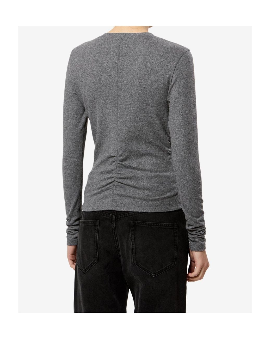 Isabel Marant Gray Isabel Marant Étoile Delesa Ruched Jersey Top