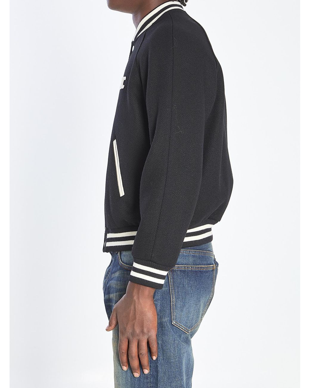 Céline Black Triomphe Teddy Lined Jacket for men