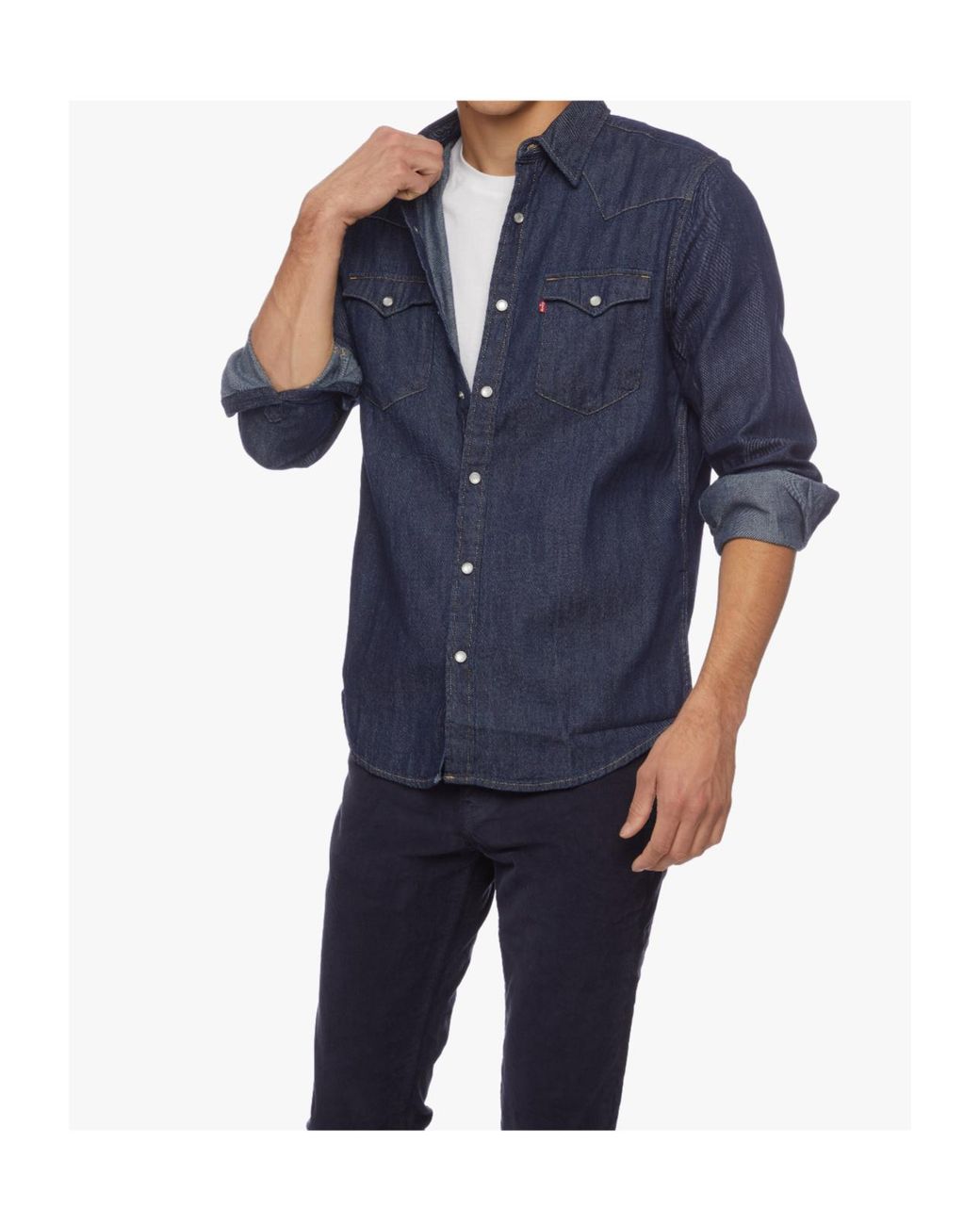 Levi's Blue Barstow Denim Western Shirt for men