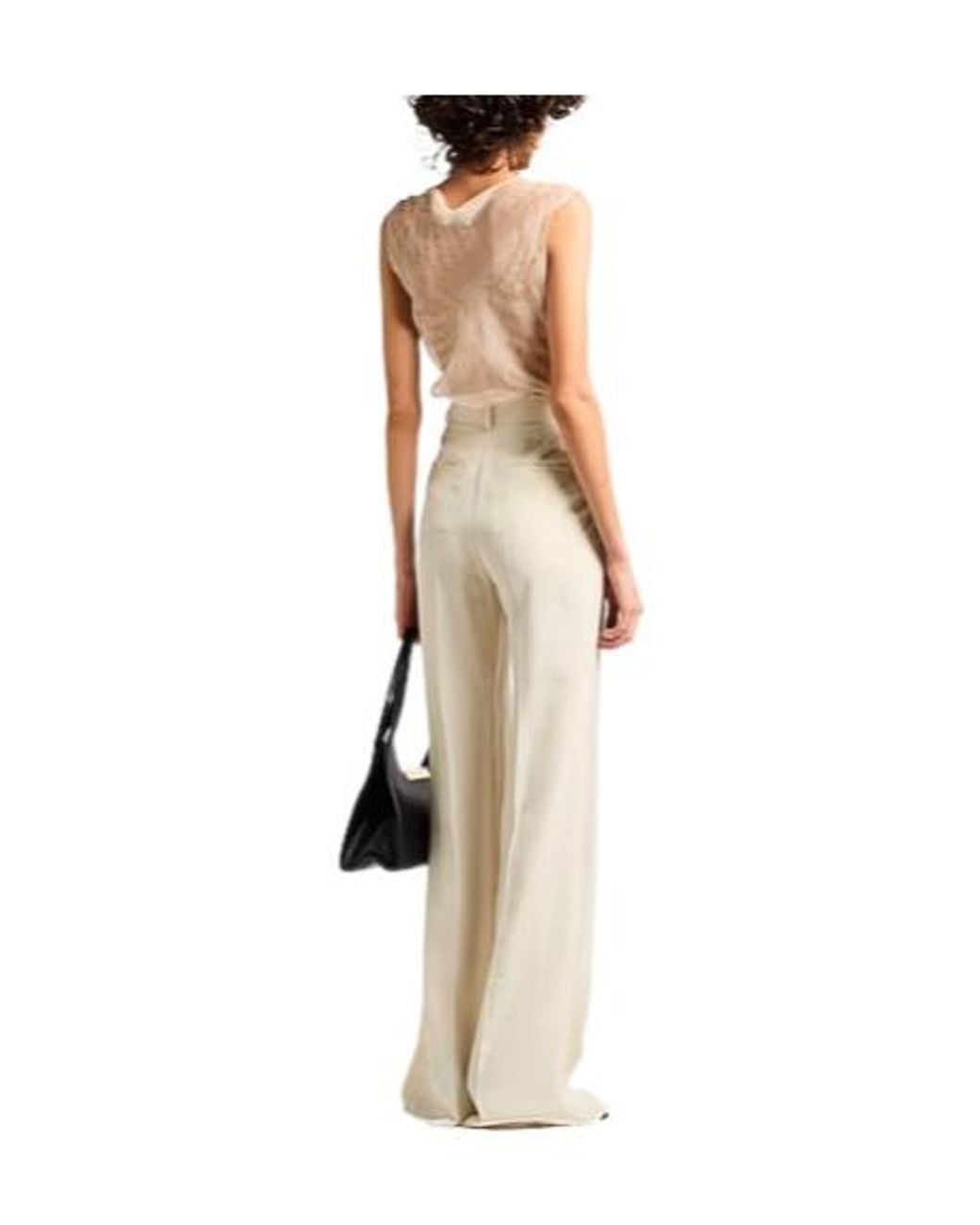 Sportmax Natural High-Waisted Straight-Leg Pants