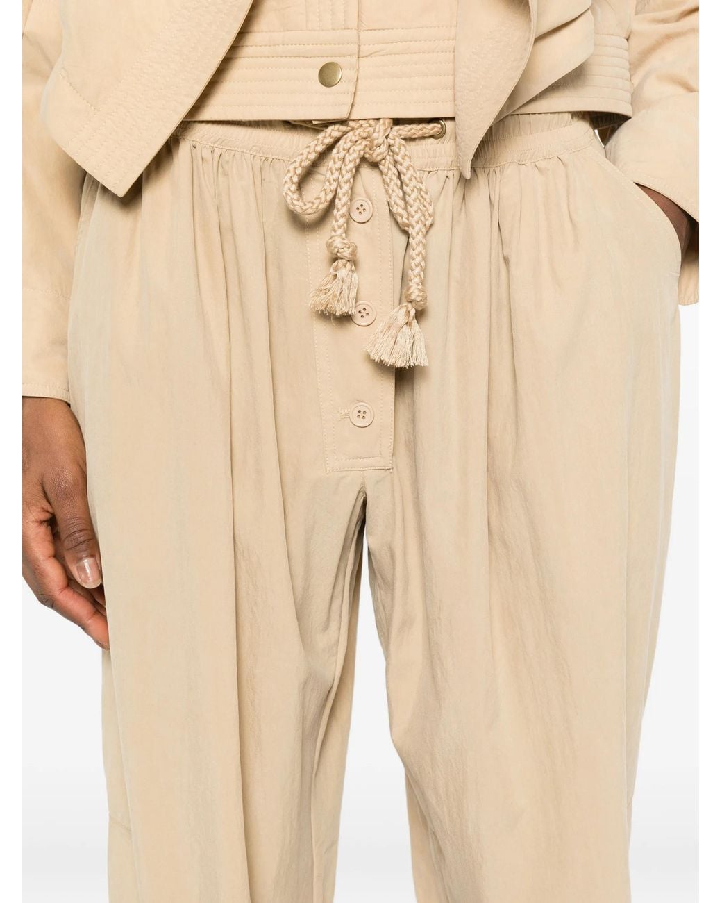 Isabel Marant Natural Falcona Straight-Leg Trousers