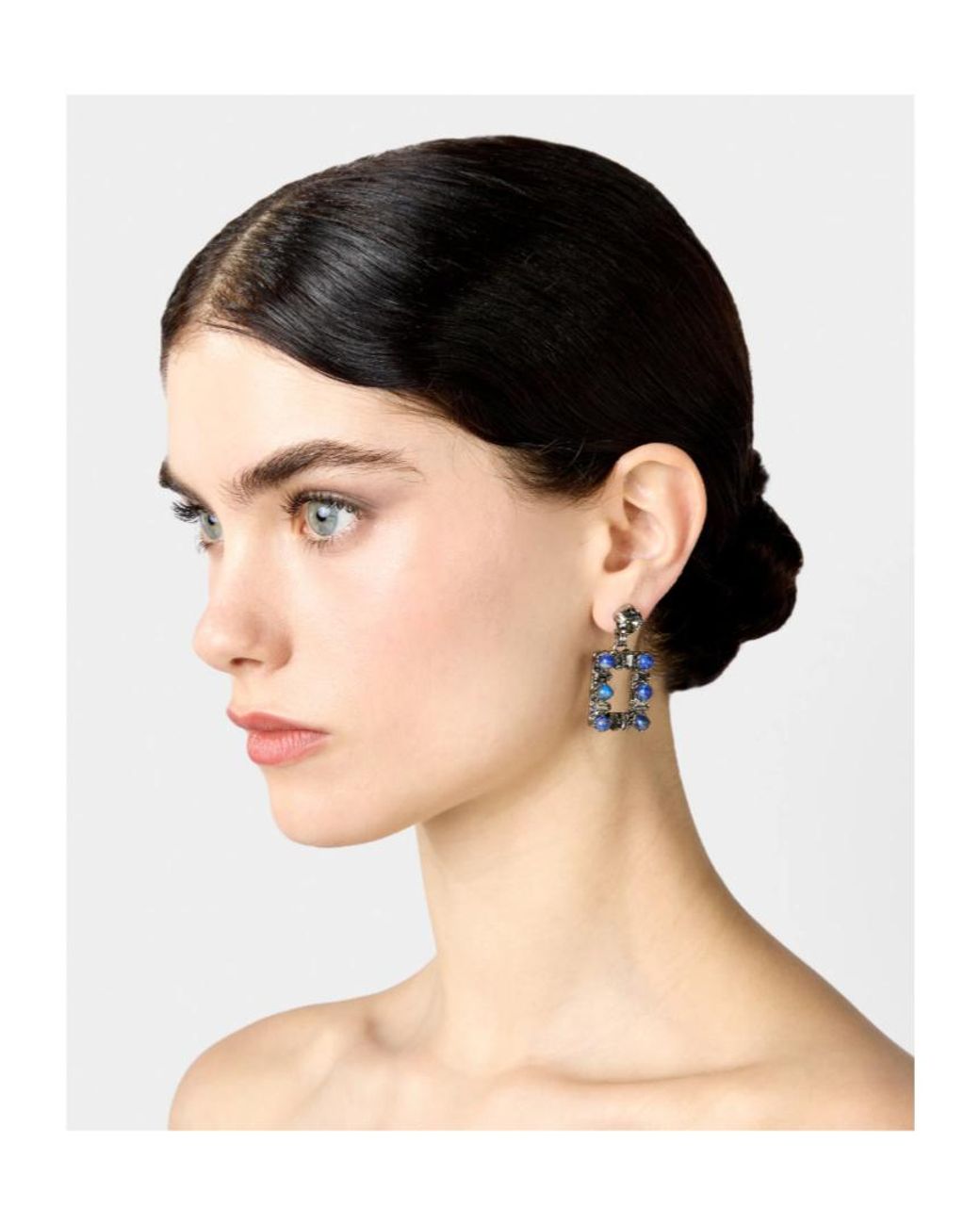 Roger Vivier Blue Bijoux Crystal Drop Earrings