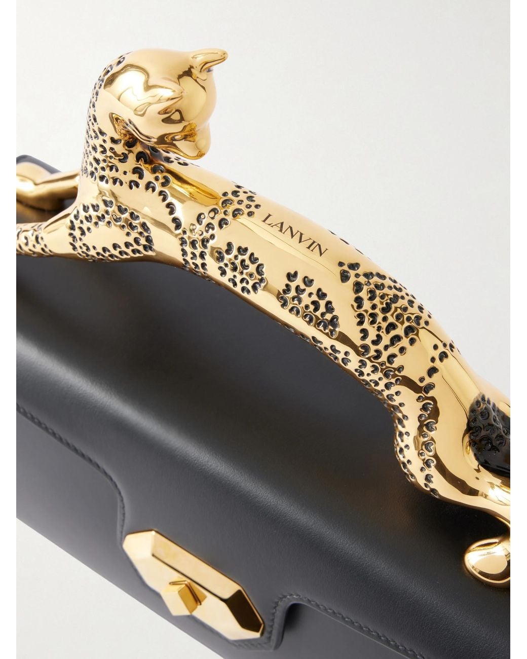 Lanvin Blue Pencil Cat Leather Clutch