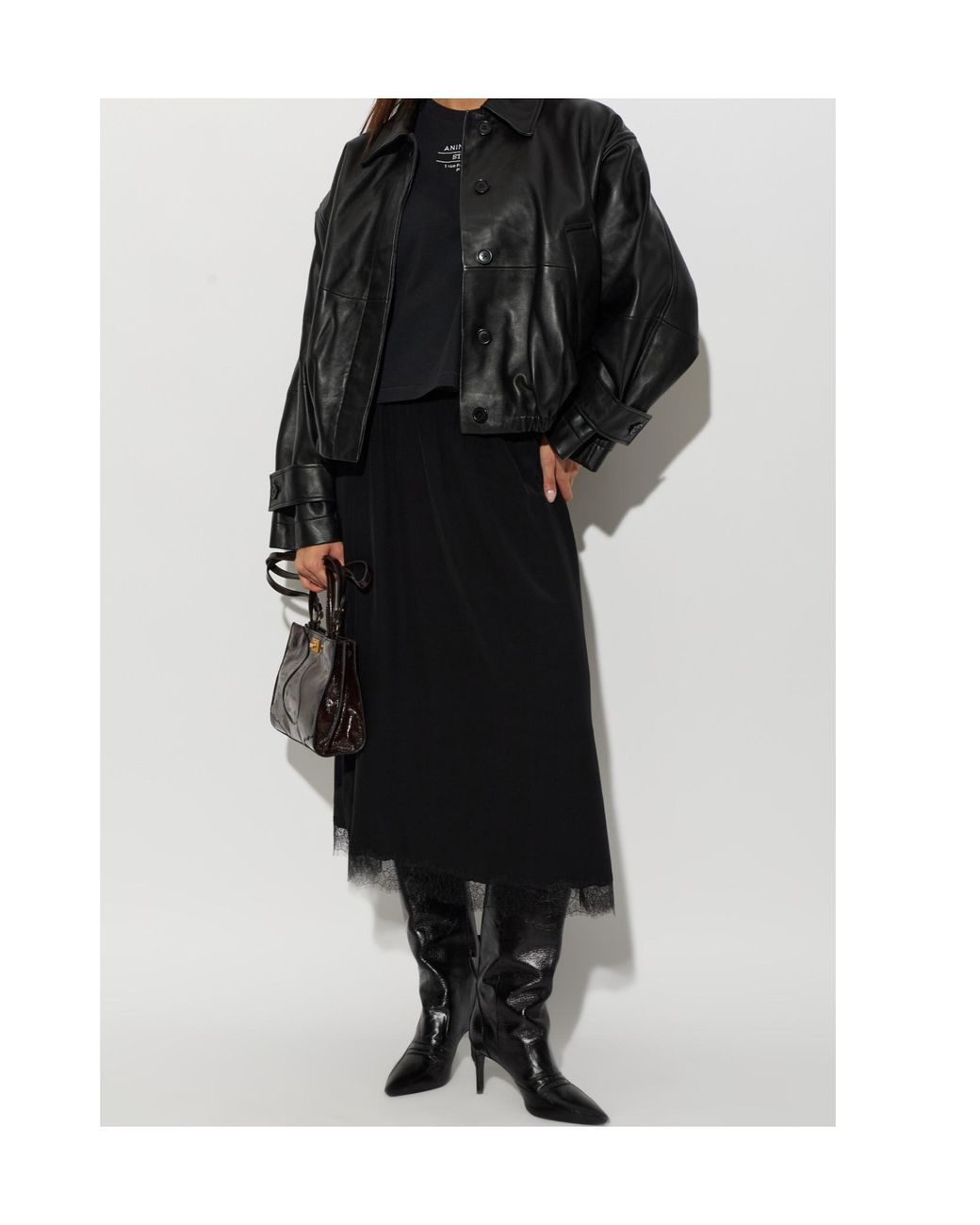 Zadig & Voltaire Black Jarvis Lace-Trim Midi Skirt