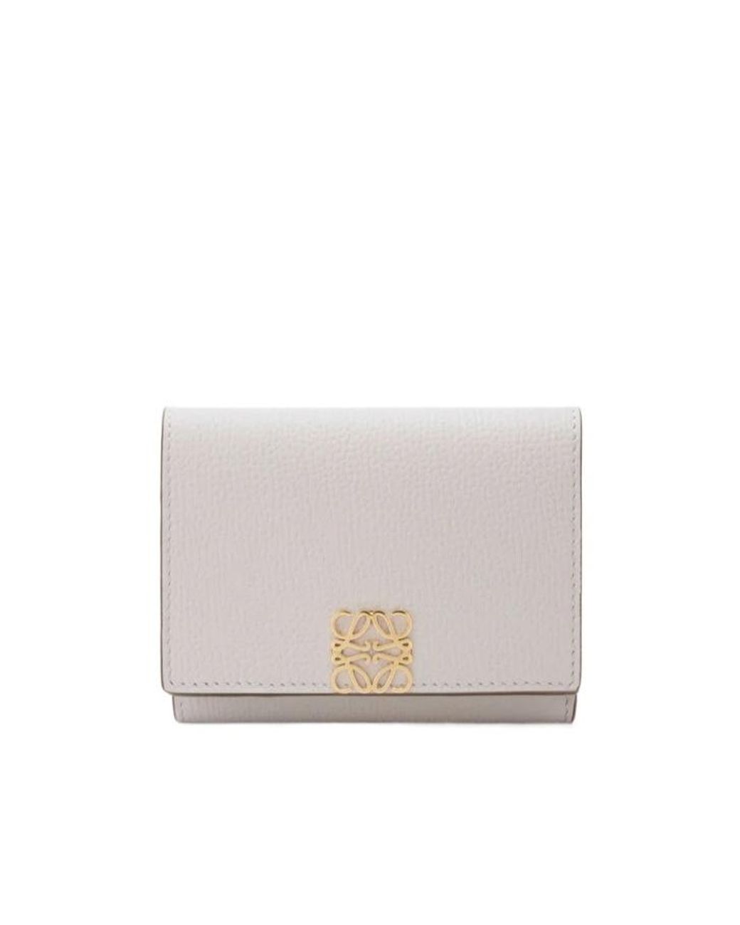 Loewe White Anagram Tri-Fold Wallet