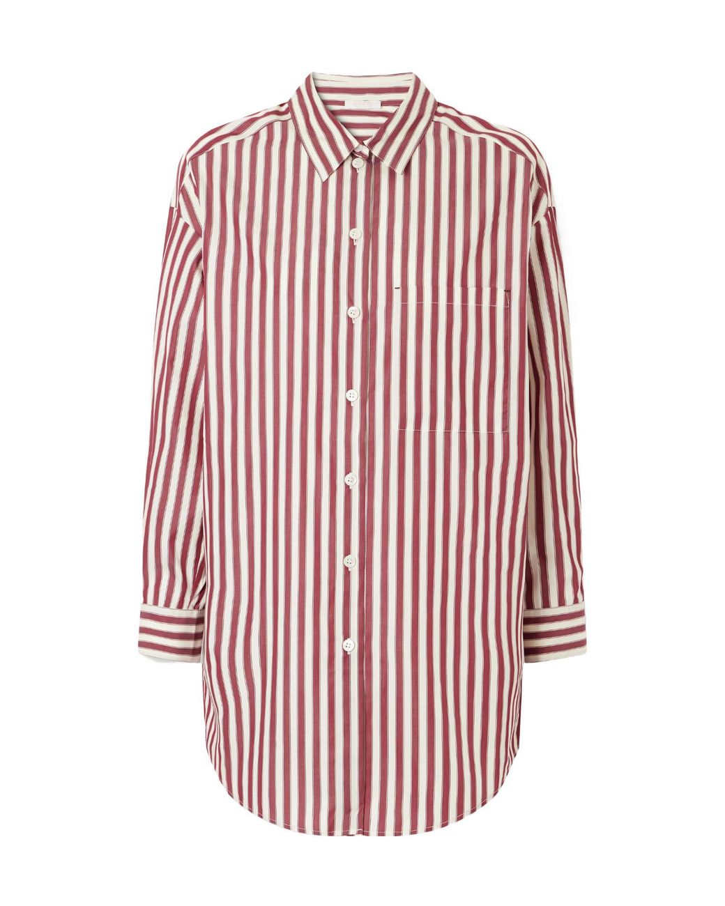 Eres Red Sir Striped Cotton-Poplin Pajama Shirt