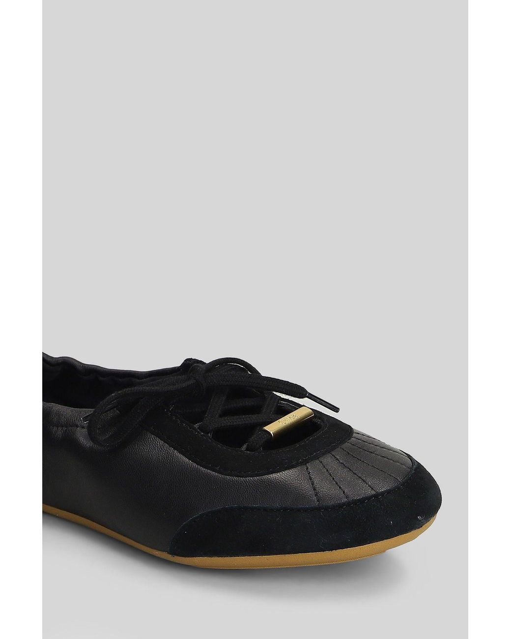 Chloé Black Chloé Kick Lace-Up Ballet Flats