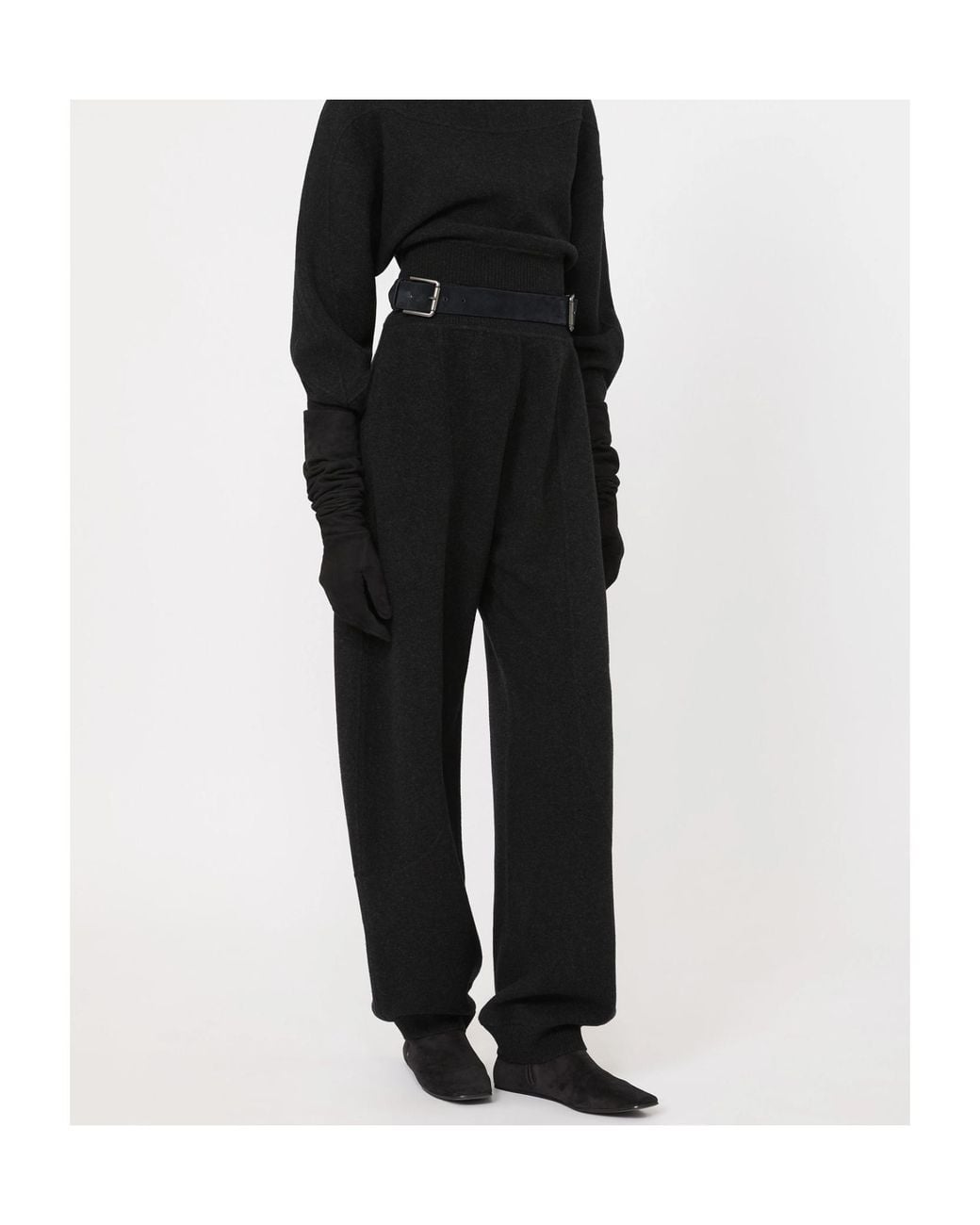 Max Mara Black Wool And Cashmere Jogging Trousers
