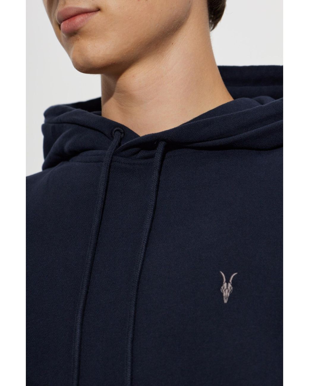 AllSaints Blue Asher Logo Hoodie for men