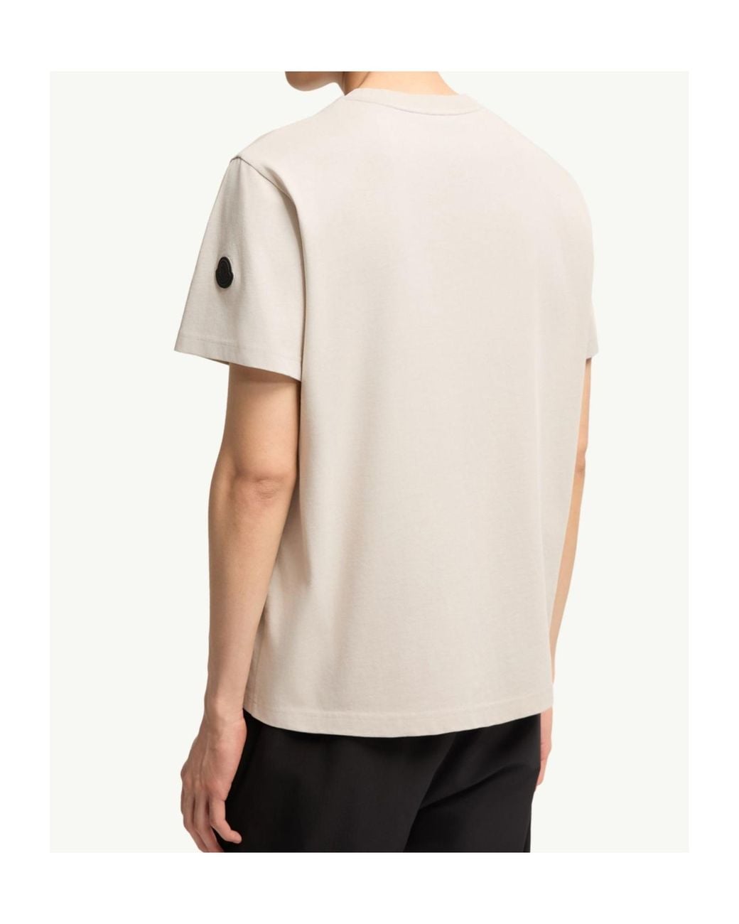 Moncler White Logo Patch Crewneck T-Shirt for men