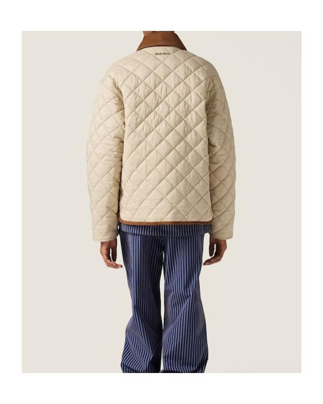 Miu Miu Natural Quilted Button-Up Jacket