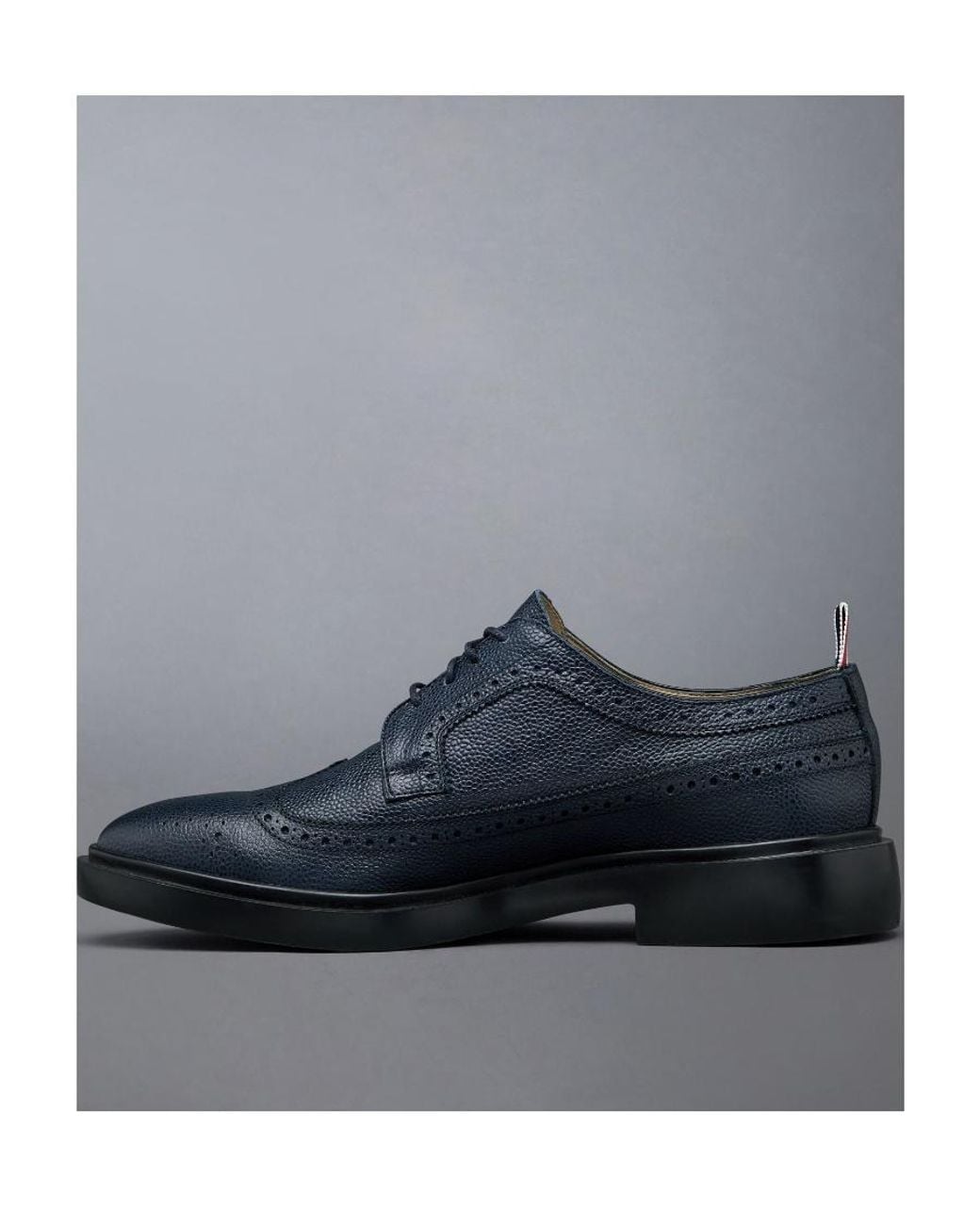 Thom Browne Blue Pebbled Leather Longwing Brogues for men