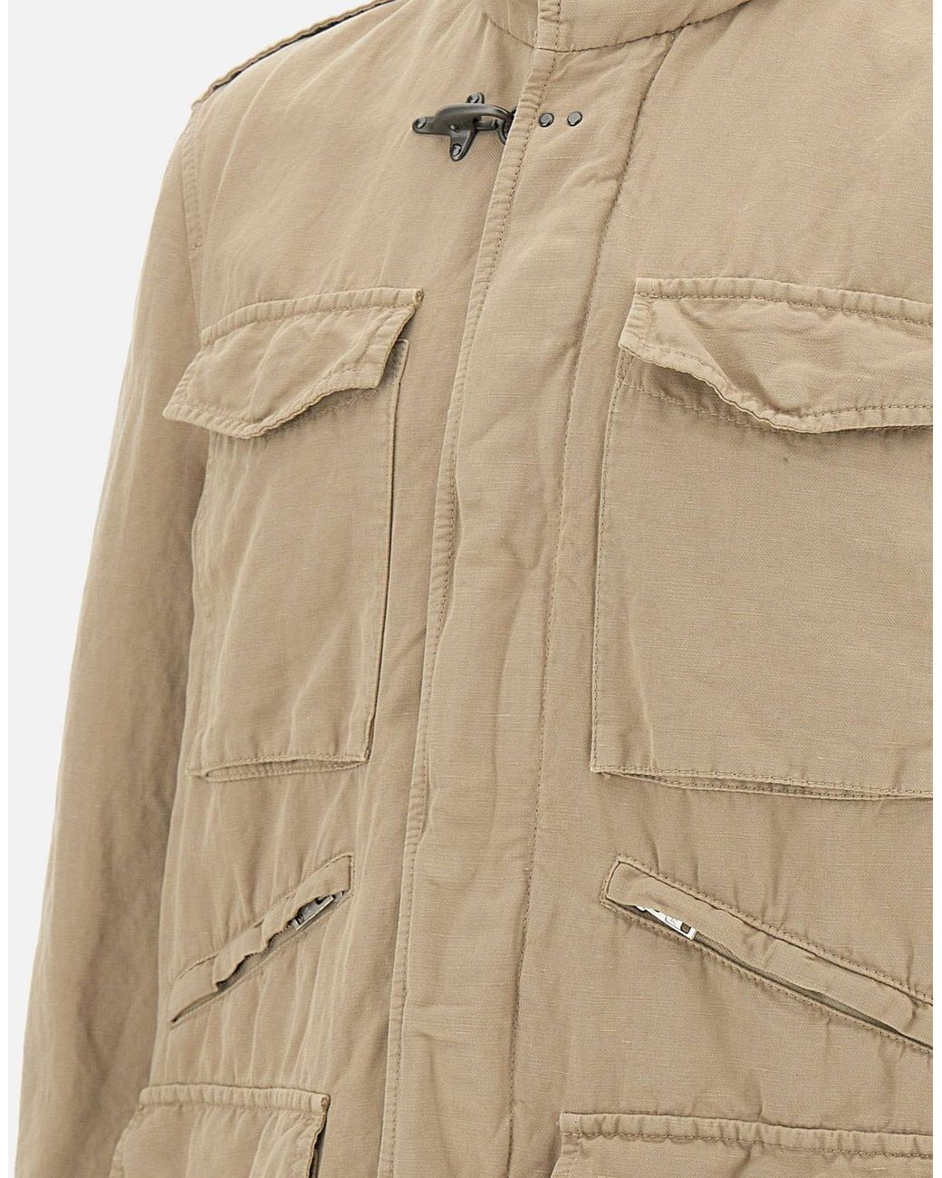 Fay Natural Toggle Fastening Jacket for men