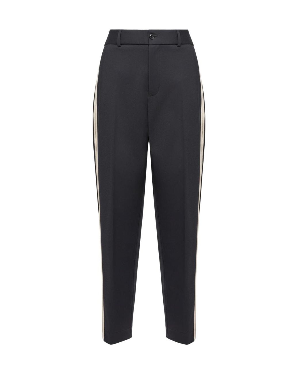 Moncler Blue Logo Patch Stripe Detailed Trousers for men
