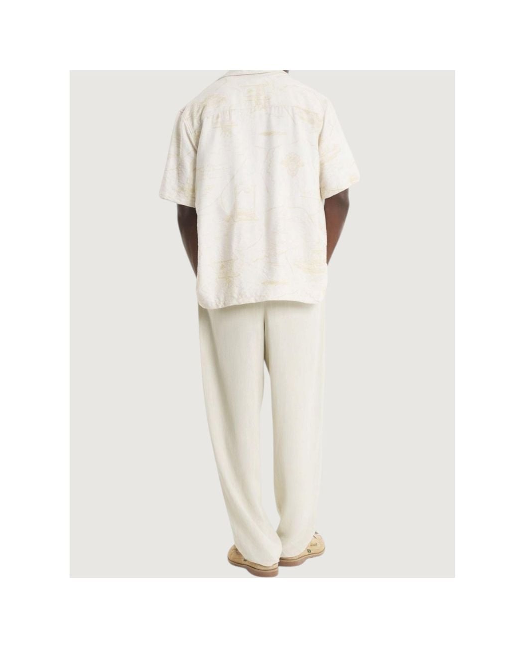 Maison Kitsuné White Maison Kitsuné Printed Camp-Collar Shirt for men