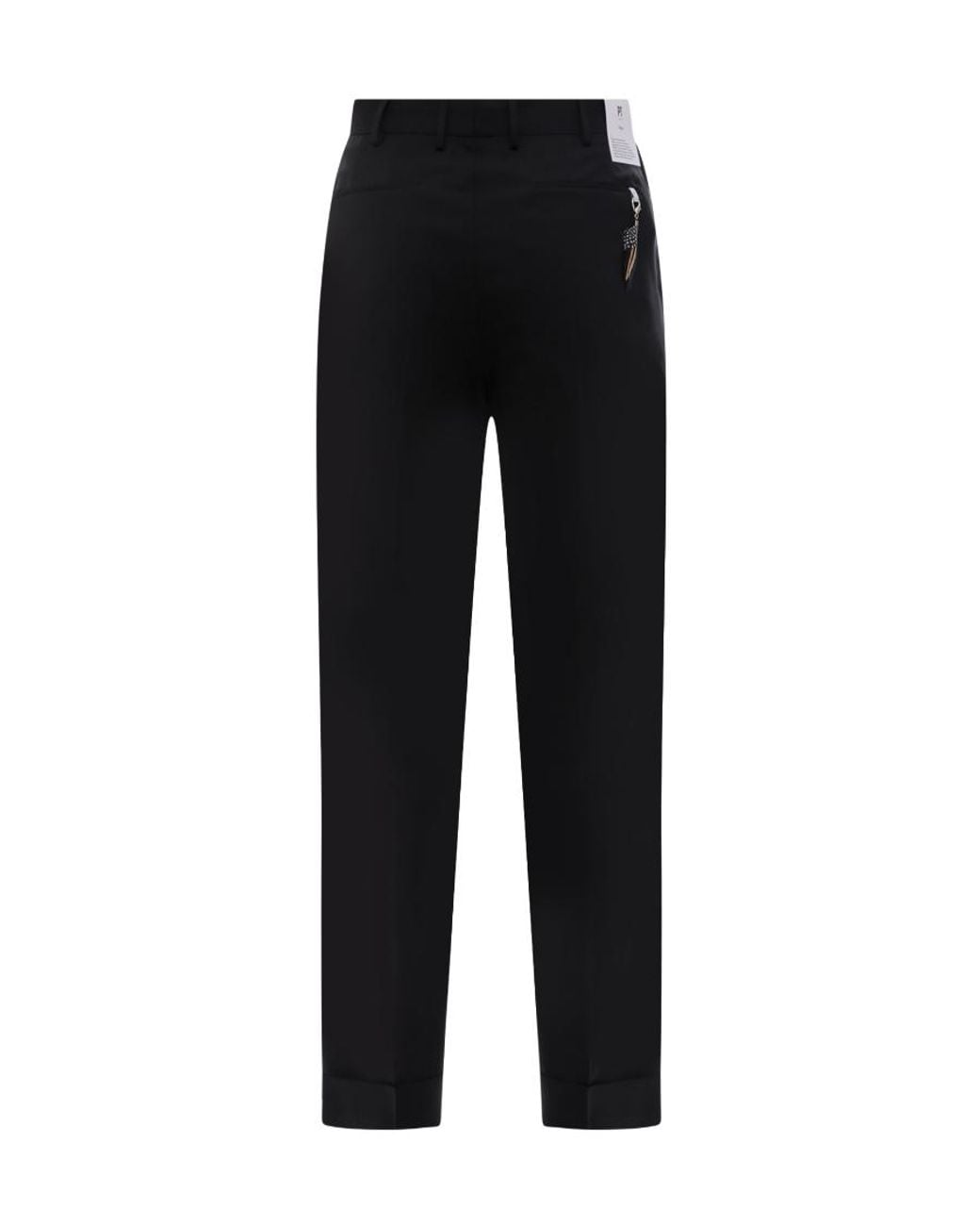 Pt Pantaloni Black Pt Torino Slim Trousers With Concealed Fastening for men