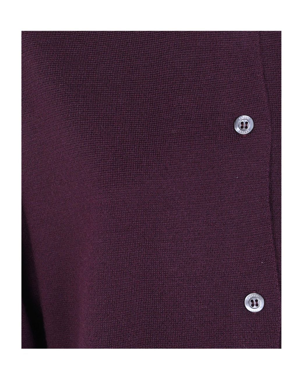 Aspesi Purple Buttoned Polo Sweater