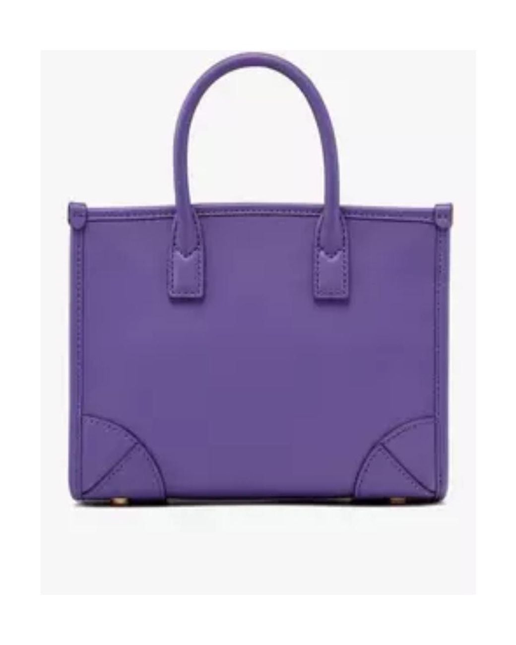 MCM Purple Logo-Embossed Leather Tote Bag