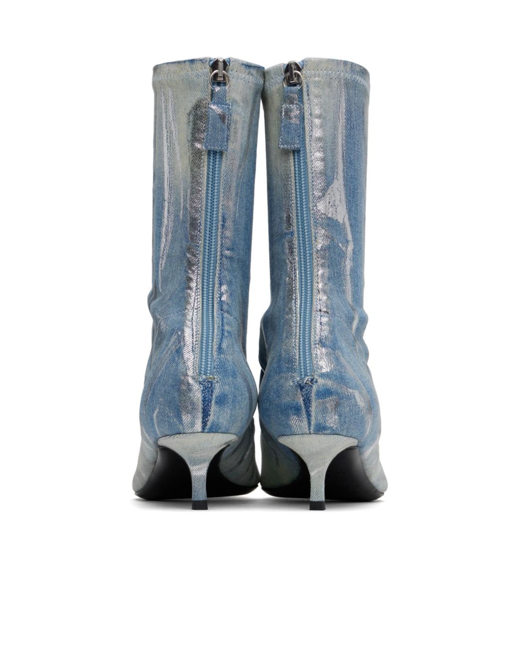 DIESEL Blue D-Venus Kittie Logo Plaque Ankle Boots