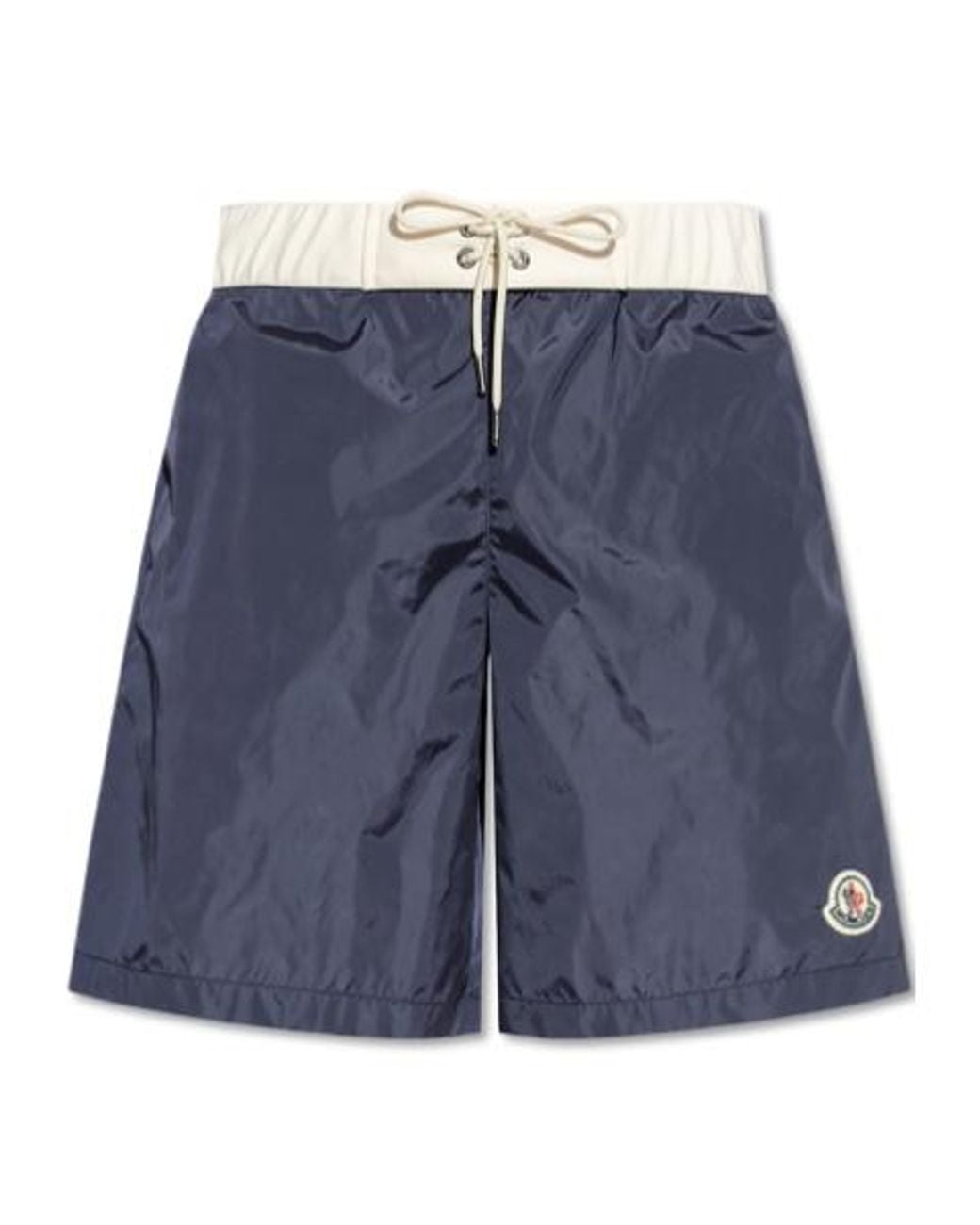 Moncler Blue Logo Patch Drawstring Swim Shorts for men