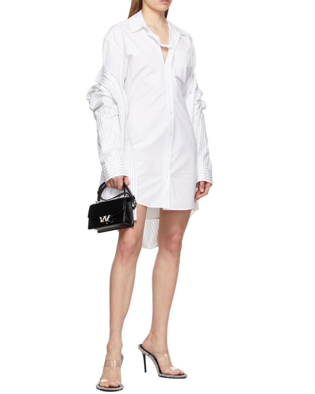 Alexander Wang White Long-Sleeve Cotton Shirtdress