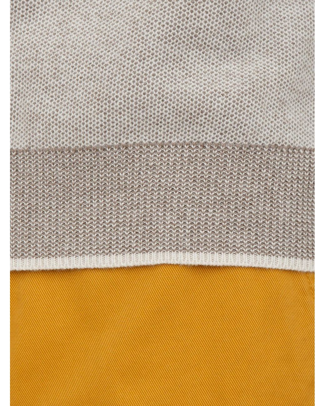 Peserico Natural Ribbed-Trim Sweater for men