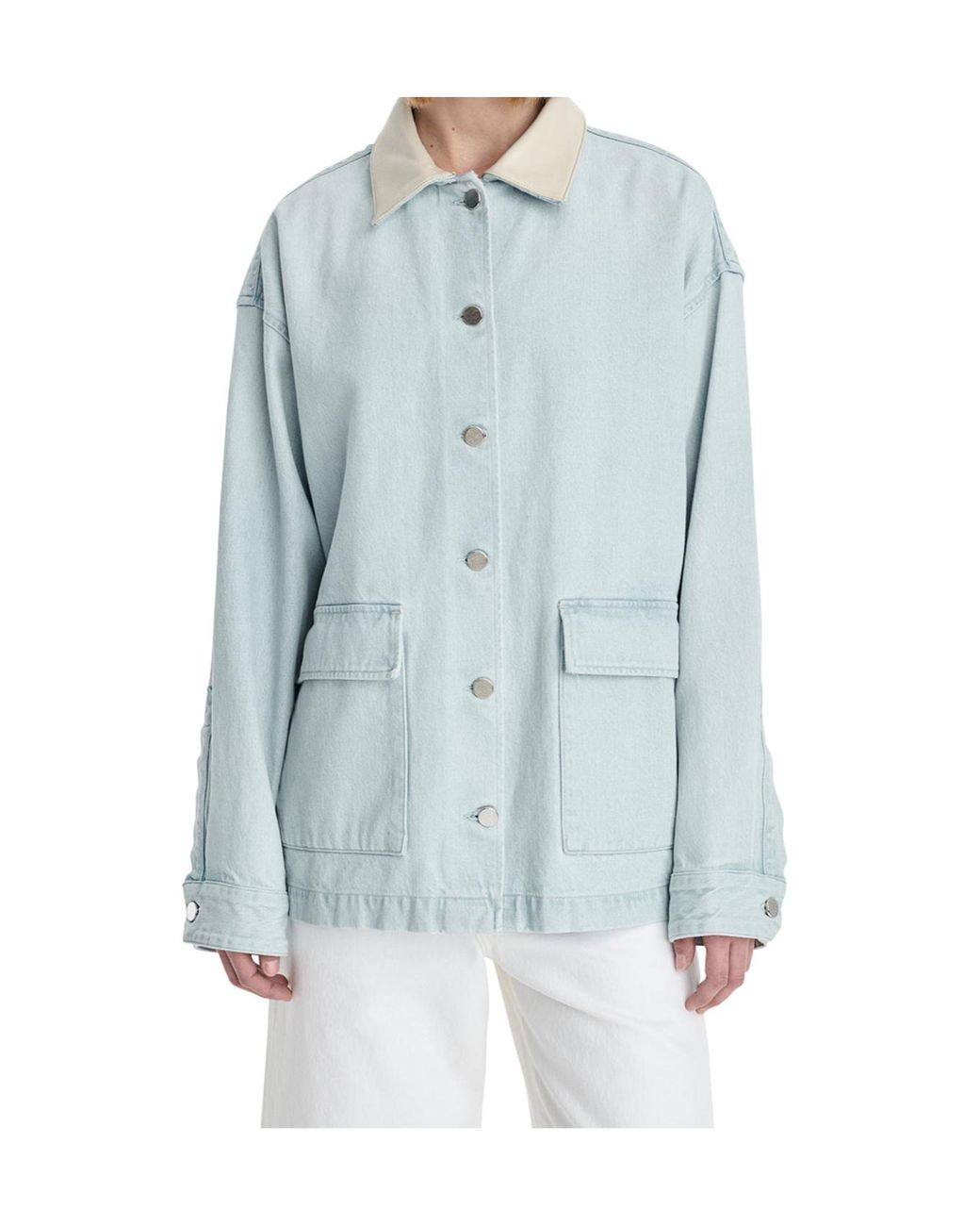 Agolde Blue Oversize Military-Style Jacket
