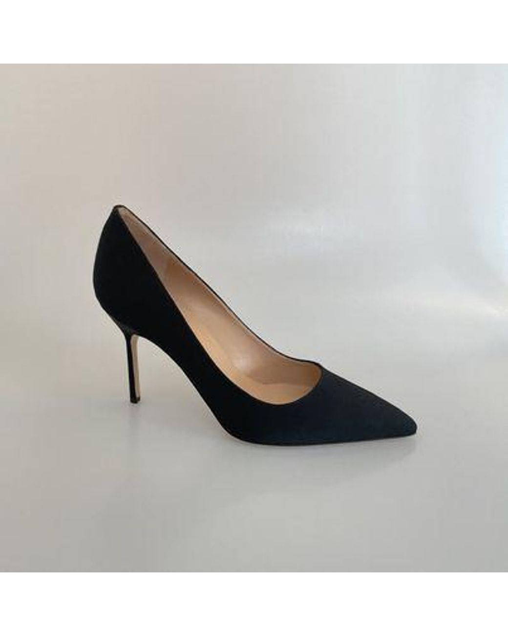 Manolo Blahnik Blue Logo High Heels