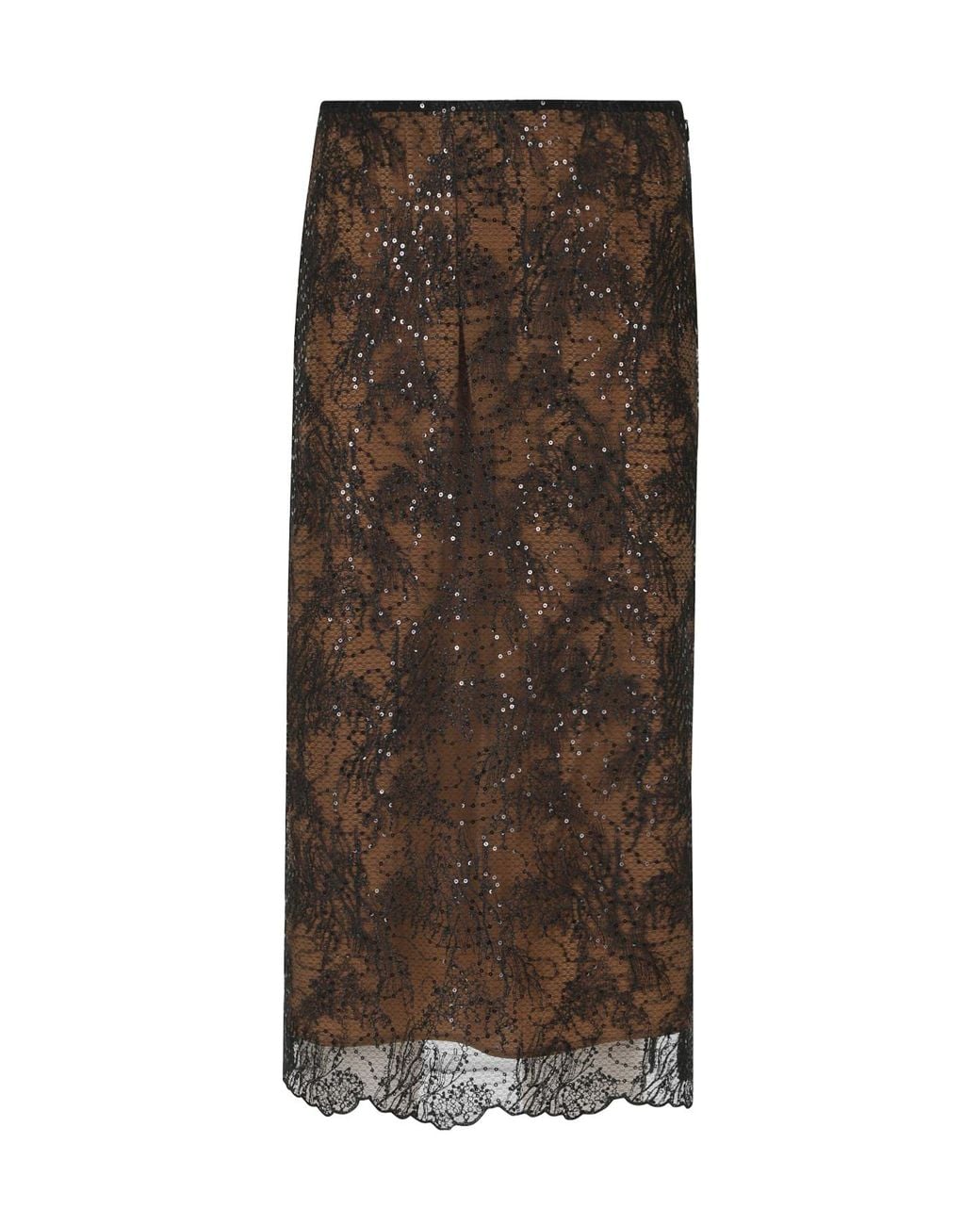 Semicouture Brown Printed Skirt