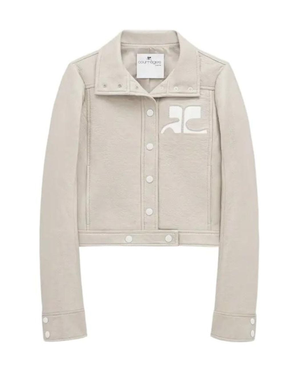 Courreges White Courrèges Vinyl Straight Hem Cropped Jacket