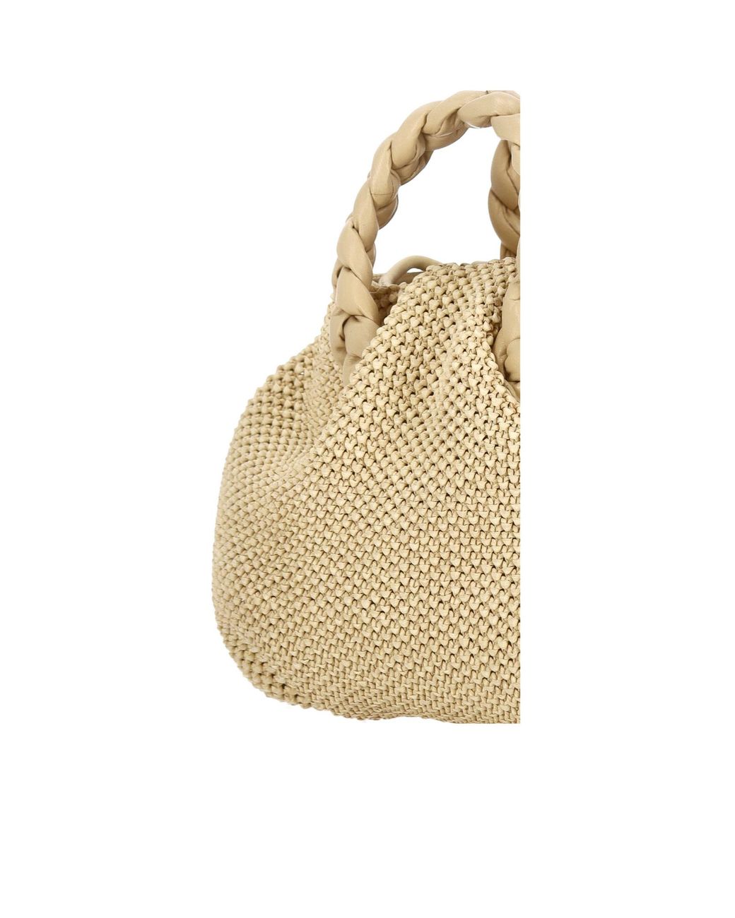 Hereu Metallic Medium Bombon Braided-Handle Woven Tote Bag