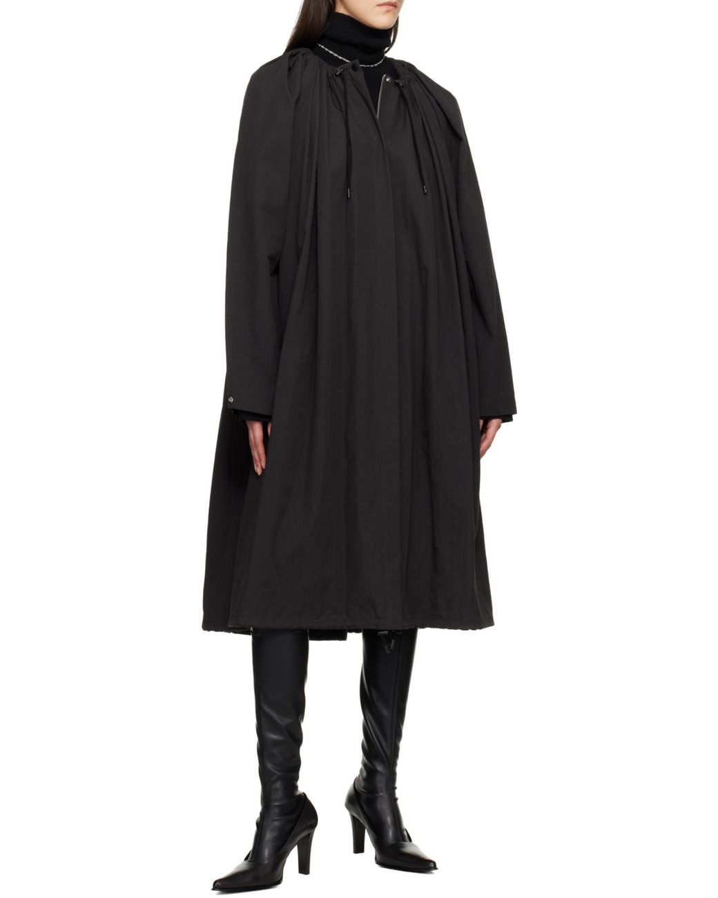 Totême Black Totême Gathered Parachute Coat
