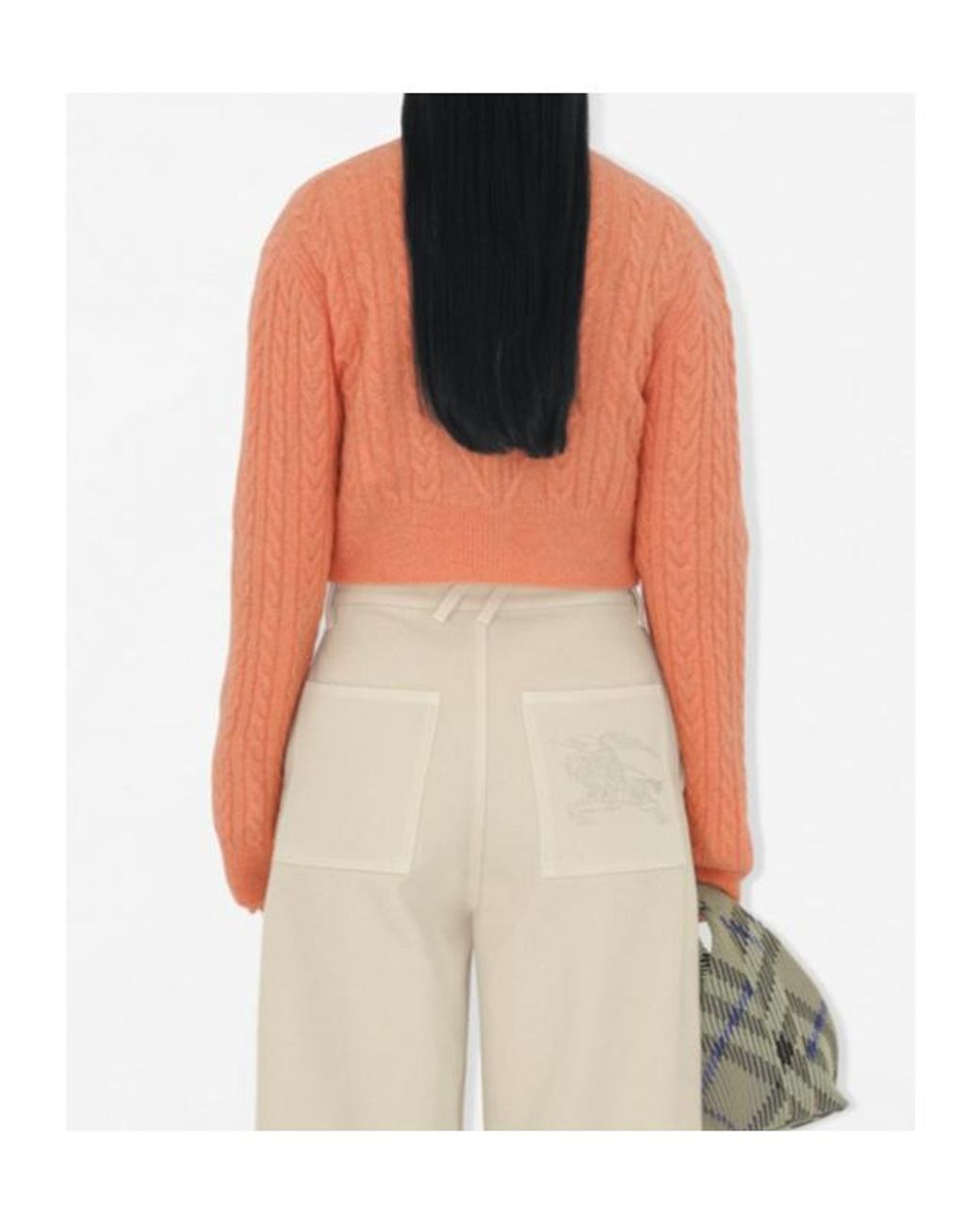 Burberry Orange Cropped Cardigan
