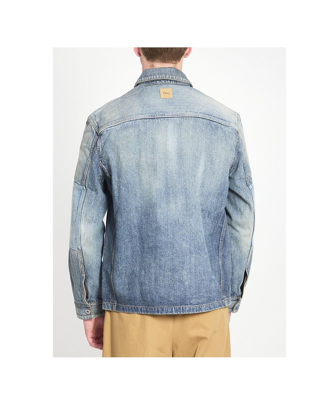 Dior Blue Homme Patchwork Effect Overshirt for men