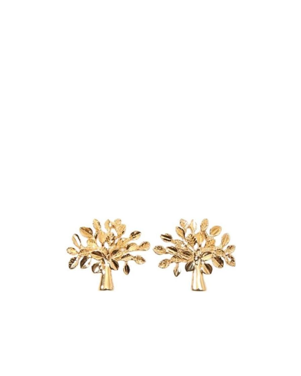 Mulberry Metallic Tree Earrings
