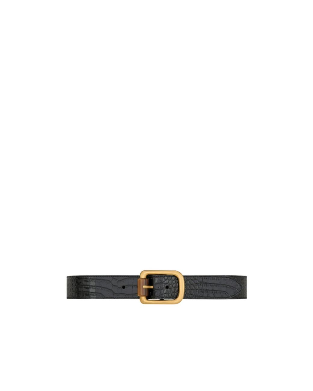 Saint Laurent White Cylinder Buckle Belt