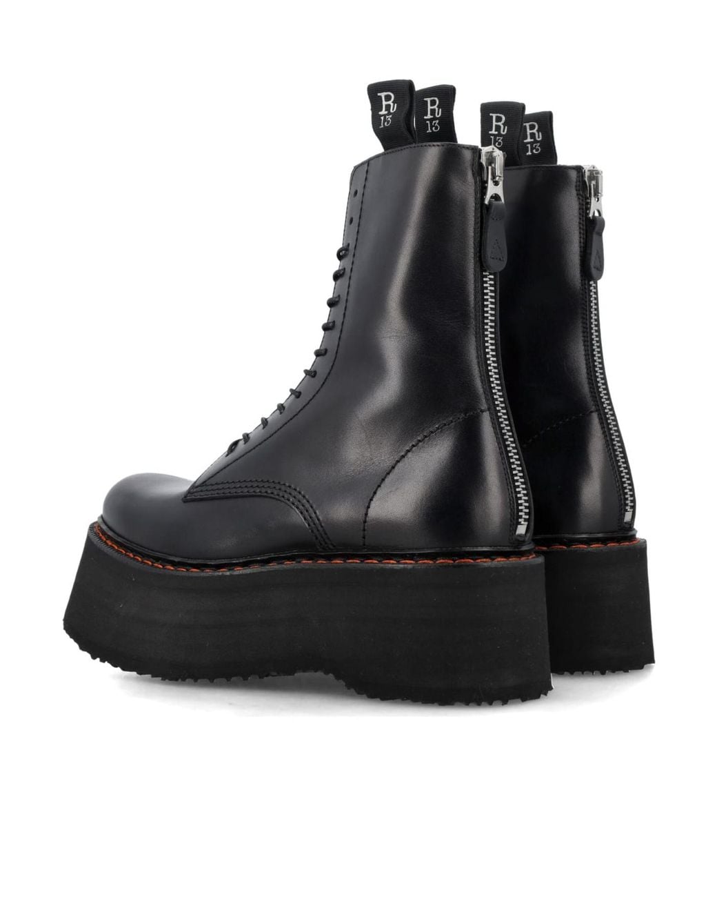 R13 Black Platform Ankle Boots