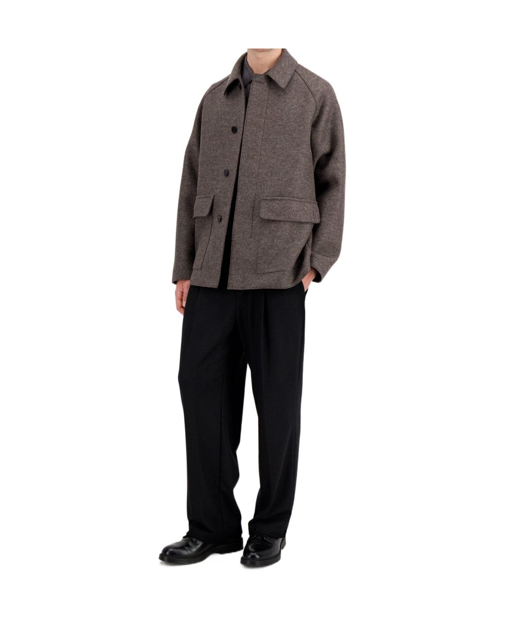 Harris Wharf London Gray Pressed Wool Jacket for men